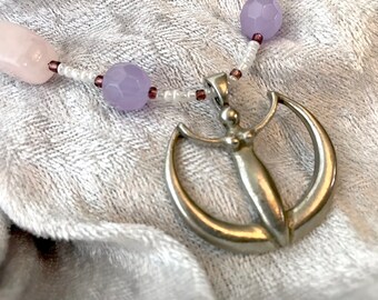 Moon Goddess Crescent Necklace OOAK