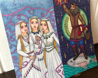 Tarot Art XX Sudenitsy and XXI Rod