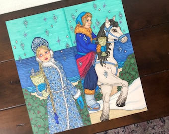 Tarot Art Princess and Prince of Cups