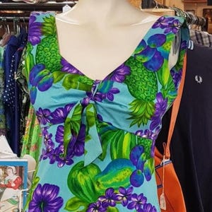 Vintage dress Tiki wiggle Hawaiian