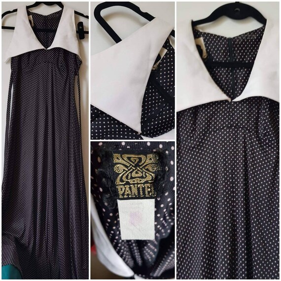 Rare vintage Pantel maxi dress polkadot 60s 70s Bi