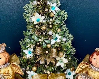 Christmas Tree Wreath Mid Century Vintage Wall Hanging