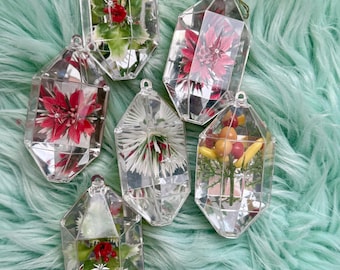 Christmas Ornament Bottle Diorama Teardrop Icicles  Vintage Mid Century Bradford Jewelbrite  lot of 6