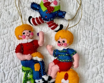 Vintage Christmas Ornament set of Bucilla Nursery Rhyme