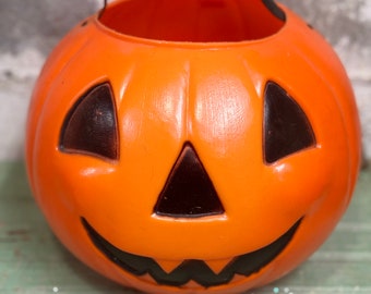 Halloween Blow Mold Vintage Jack-o-lantern Pumpkin Large