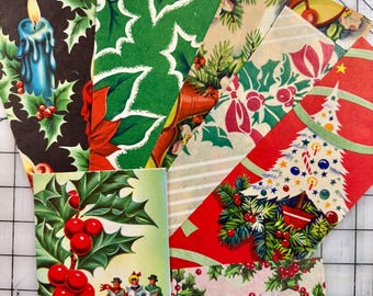 Vintage Christmas Ephemera, Box Wrapping, Cards Tags Stickers 100+ piece