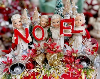 Christmas Angel NOEL Vintage Original Box Mid Century Japan Arrangement