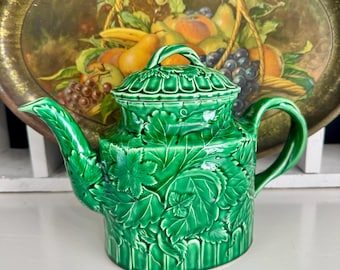 Vintage Teapot Large Green Made in Japan