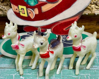 Vintage Reindeer Trio Ornament Rudolph