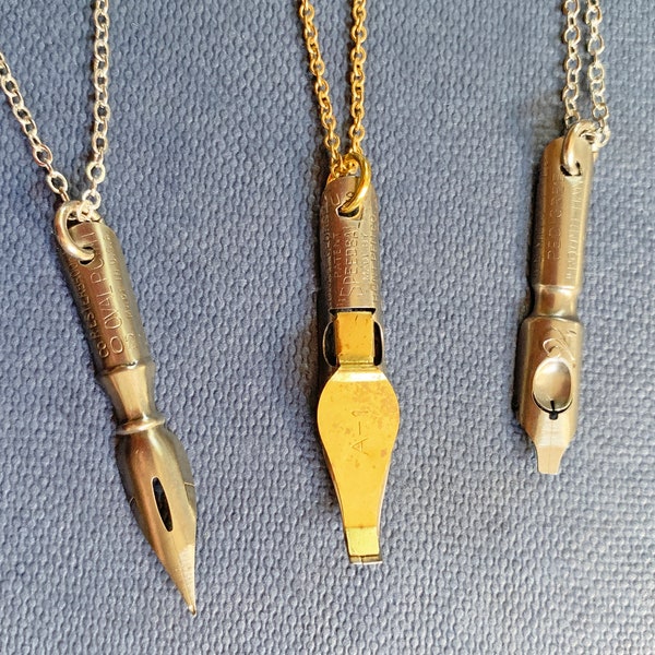 Vintage Pen Nib Necklace, Pick One