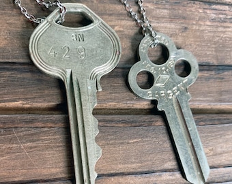 Salvaged Asylum Vintage Key Necklace (one) pick a key type