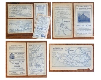 1906 New York Maps- pick one! Hudson, Long Island, Staten Island, Adirondack, Buffalo & more