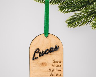 Family Custom Pop Out Name Ornament, Custom Wooden Names