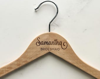 Custom Engraved Wedding Dress Hanger, Bridal Party Keepsake