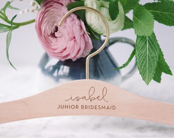 Personalized Flower Girl Hanger: Engraved Wooden Dress Hanger, Bridal Party Gift