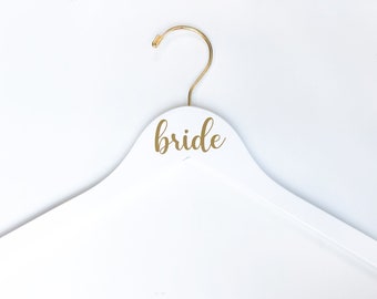 Gold Bride Hanger, Bride Gift, Bridal Shower, Wedding Gift, Engagement Gift, Engraved Dress Hangers, Wedding Hanger