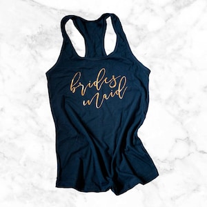 Bride Bridesmaid Tank Tops, Bachelorette Party, Bridal Party Shirts Tees, Bridesmaid Gifts, Gold Bridesmaid Tanks, Getting Ready Apparel