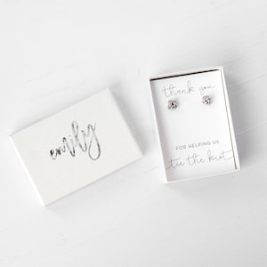 Tie the Knot Earring, Bridesmaid Gift, Jewelry, Bridesmaid Proposal, Maid of Honor, Be My Bridesmaid, Thank You Gift, Bridal Party Gift