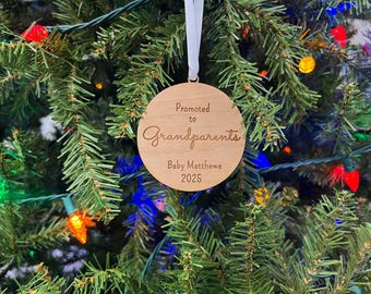 Promoted to Grandparents, New Baby Ornament, Grandparent's Day, Pregnancy Announcement