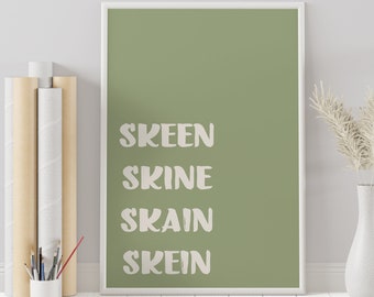 How Do You Say Skein? Funny Craft, Hobby Room, Home Wall Decor, Hand Drawn Illustration, Minimalist Poster, Digital Print Art
