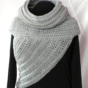 CROCHET PATTERN English Huntress Cowl Shawl Asymmetrical Crossbody Vest Sweater Wrap PDF Womens, Teens Accessories