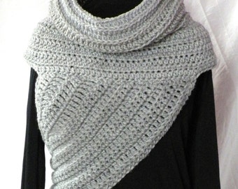 CROCHET PATTERN Huntress Cowl Shawl Asymmetrical Crossbody Vest Sweater Wrap PDF Womens, Teens Accessories