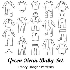 Green Bean Baby Set - digital sewing pattern