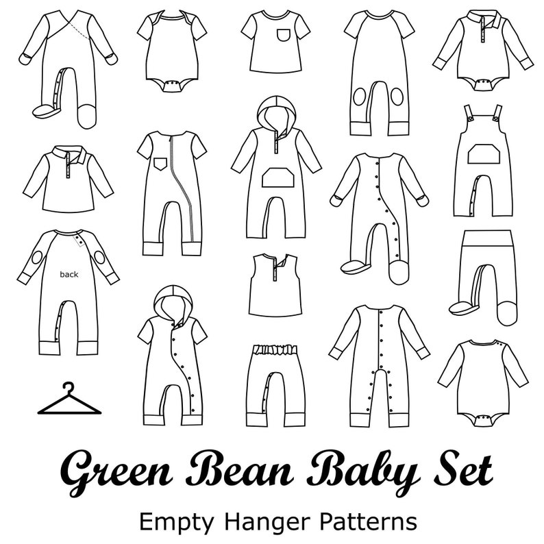 Green Bean Baby Set digital sewing pattern Etsy
