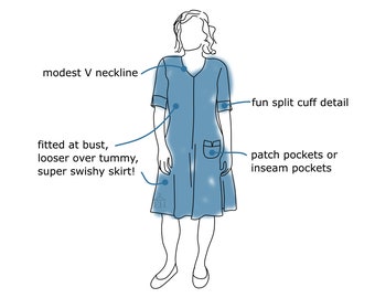 Tomi Dress - digital sewing pattern