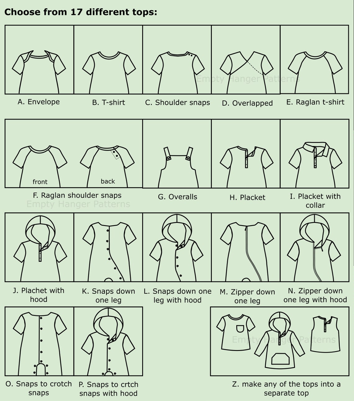 Green Bean Baby Set Digital Sewing Pattern Etsy