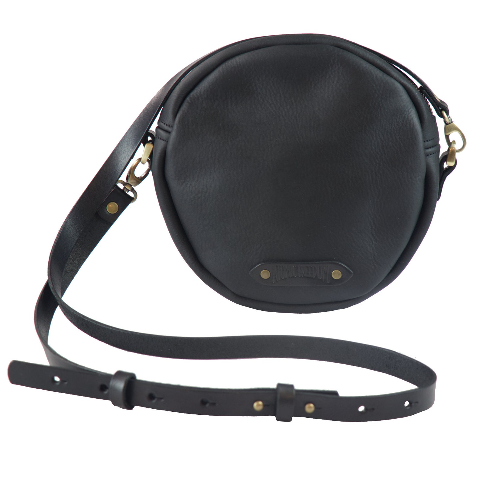 Leather Crossbody Bag Circle Leather Bag Crossbody Bag Etsy