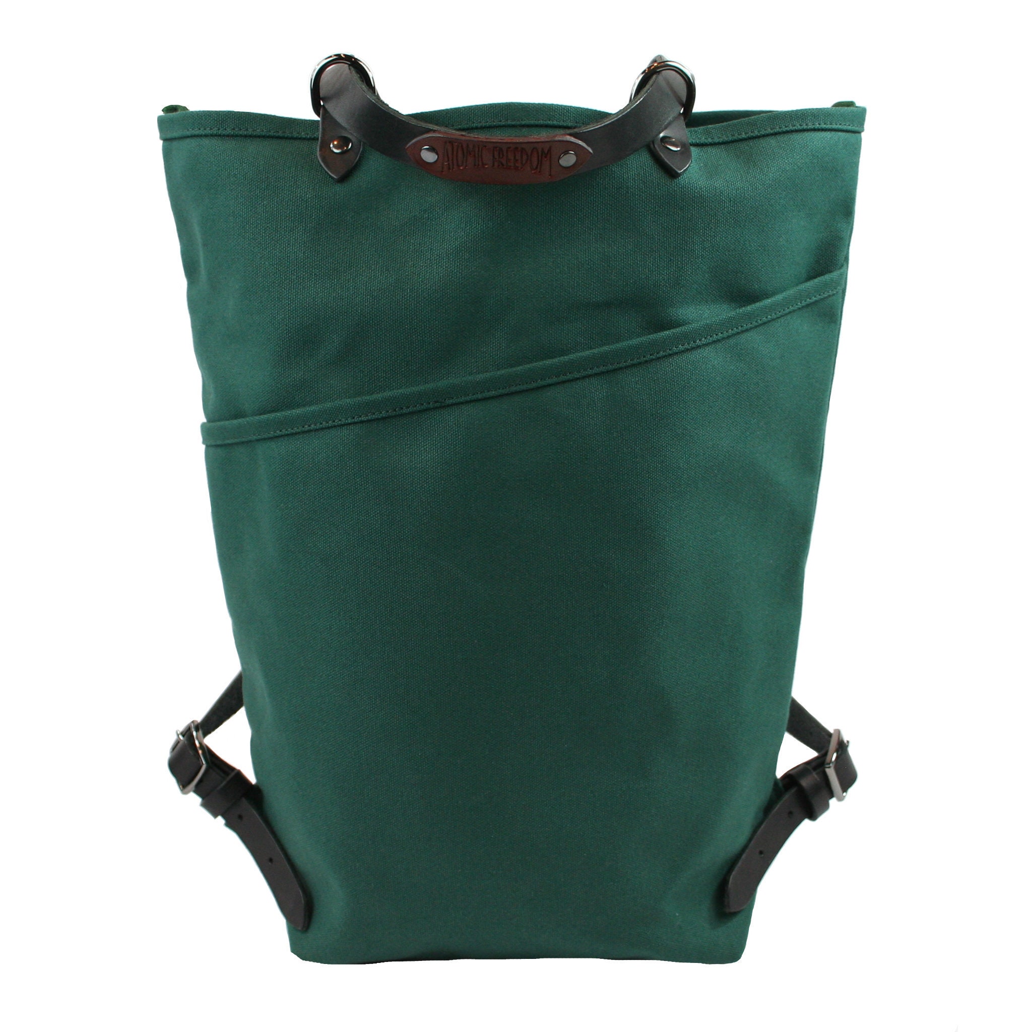 Canvas and Leather Backpack Tote Canvas Backpack Convertible Etsy