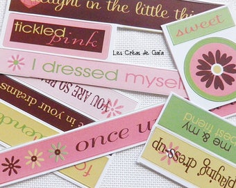 14 x tags, embellishments writings