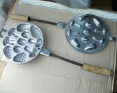 Form baking cookies. Assorted Forest Glade, cones, mushrooms, nuts. Shell for filling cookies. Aluminium cast. Made in USSR CCCP W