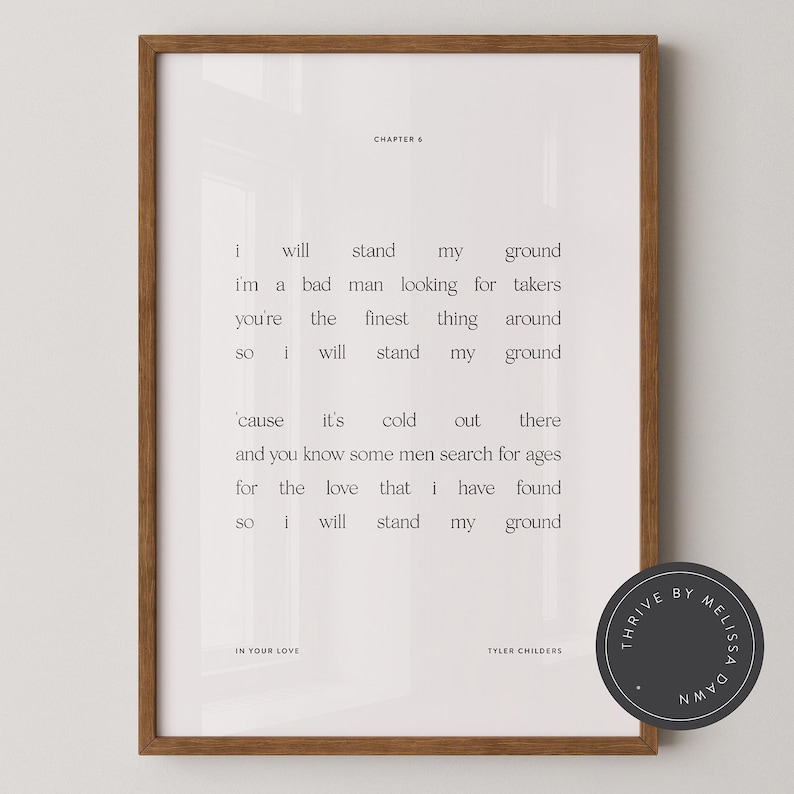 Tyler Childers "In Your Love" Art Print, Folk Music Wall Art (Digital Download) image 1