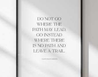 Ralph Waldo Emerson Quote Print, Minimalist Inspirational Wall Art (Digital Download)