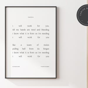Tyler Childers "In Your Love" Art Print, Folk Music Wall Art (Digital Download) image 4