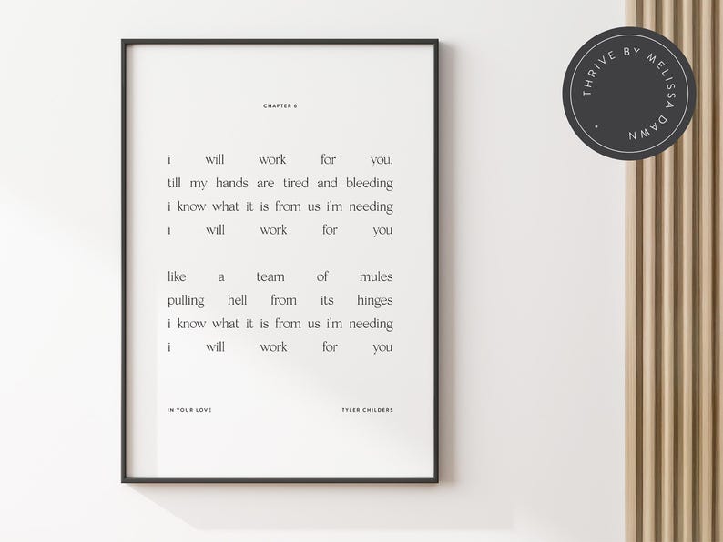 Tyler Childers "In Your Love" Art Print, Folk Music Wall Art (Digital Download) image 4