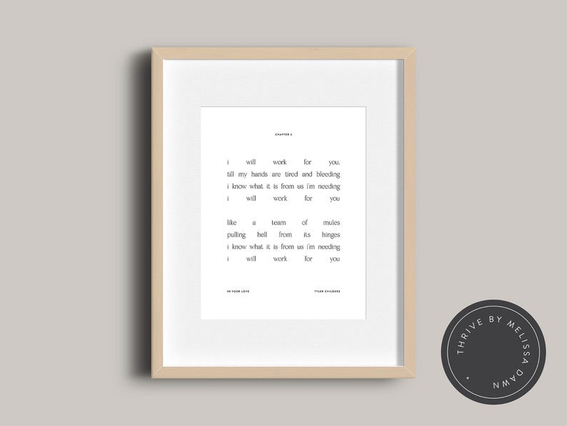 Tyler Childers "In Your Love" Art Print, Folk Music Wall Art (Digital Download) image 5