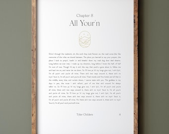 All Your&#39;n Tyler Childers folk style wall art, song lyric decor, country music inspired poster, you&#39;re all mine, western print gift