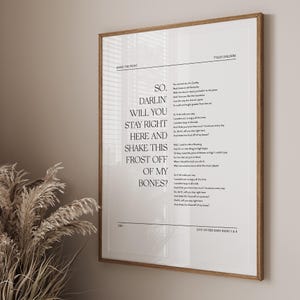 Shake the Frost Tyler Childers druckbare Wandkunst, Song Dekor, Country Musik Poster, du erinnerst mich an einen Sonntag, Western Folk Print, EMD-116