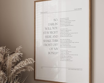 Shake the Frost Tyler Childers druckbare Wandkunst, Song Dekor, Country Musik Poster, du erinnerst mich an einen Sonntag, Western Folk Print, EMD-116