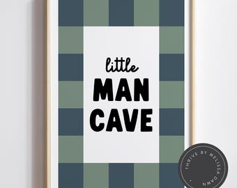 Little Man Cave-print: muurkunst jongenskamer, modern minimalistisch decor (digitale download)