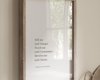 Benjamin Franklin Quote Print, Minimalist Inspirational Wall Art (Digital Download)