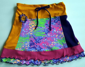 Girl's/Tween Summer Skirt/tee shirt skirt/Repurposed cotton t-shirt/Tween/Trendy/girly skirt/eco-friendly/purple/party skirt/holiday