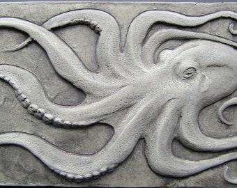 Friendly Octopus Concrete Decorative Relief Sculpture Tile