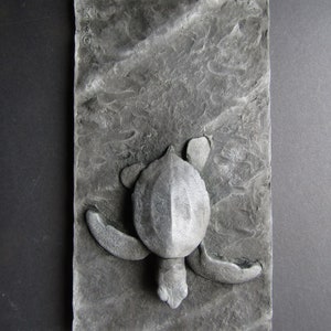 Sea Turtle Hatchling Concrete Art Tile Wall Sculpture image 8