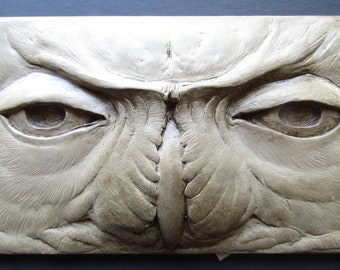 Snowy Owl Concrete Wall Sculpture Relief Panel