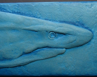 Reef Shark Portrait Concrete Relief Tile