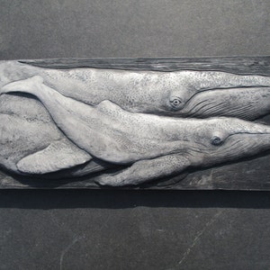 Humpback Whale Art Mother and Calf Wall Sculpture image 3